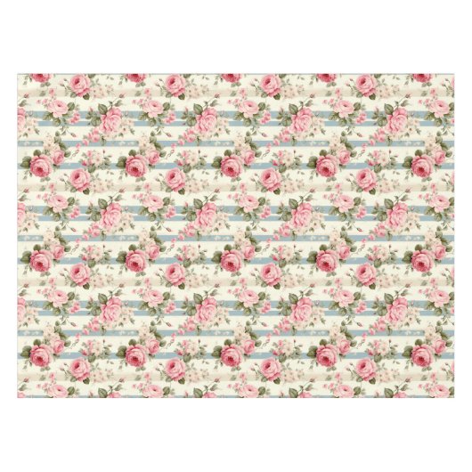 シャビーシックヴィンテージバラ テーブルクロス (正面(横))