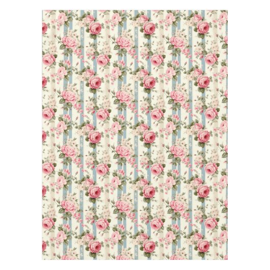 シャビーシックヴィンテージバラ テーブルクロス (正面)