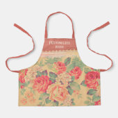 シャビーシックヴィンテージバラ パーソナライズされた エプロン (正面)
