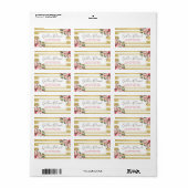 シャビーシックヴィンテージバラ&モダン金ゴールドアドレス ラベル (フルシート)