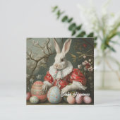 シャビーシックヴィンテージビクトリアンイースターウサギ シーズンカード (スタンド正面)