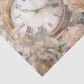 シャビーシックヴィンテージピンクローズアンティーク時計 薄葉紙 (詳細)
