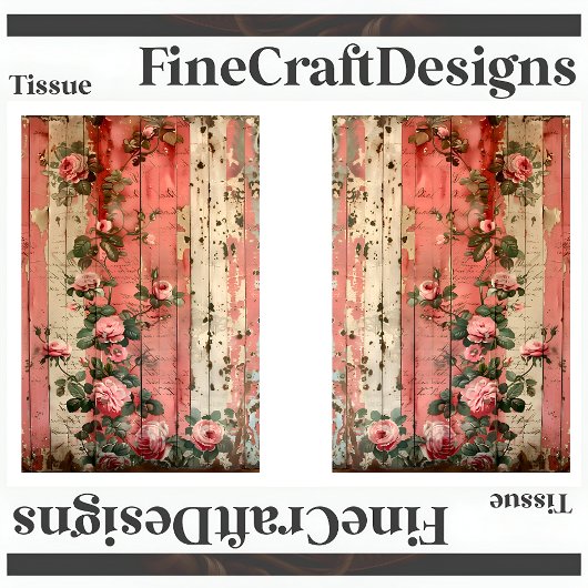 シャビーシックヴィンテージピンクローゼズデクページL&R 164 薄葉紙