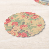 シャビーシックヴィンテージフローラカントリーフランスの ペーパーコースター (アングル)