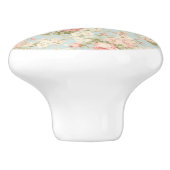 シャビーシックヴィンテージフローラビクトリアンピンクローズ セラミックノブ (側面)