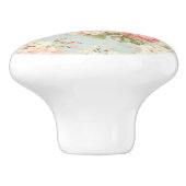 シャビーシックヴィンテージフローラビクトリアンピンクローズ セラミックノブ (側面)