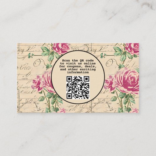 シャビーシックヴィンテージフローラ 名刺 (裏面)