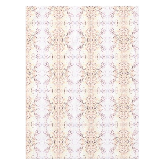 シャビーシックヴィンテージラビットテーブルクロスベージュ色フローラ テーブルクロス (正面)