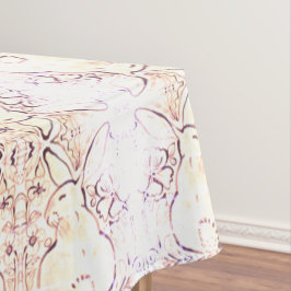 シャビーシックヴィンテージラビットテーブルクロスベージュ色フローラ テーブルクロス