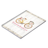 シャビーシックヴィンテージ自転車オン素朴ウッドカスタム ノートブック (左側)