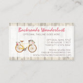 シャビーシックヴィンテージ自転車オン素朴ウッドカスタム 名刺 (裏面)