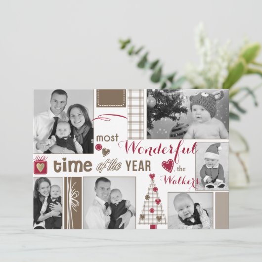 シャビーシック写真のクリスマスカード シーズンカード (スタンド正面)