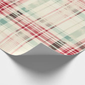 シャビーシック動揺してクリスマスタータンチェック ラッピングペーパー (角)