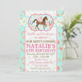 シャビーシック女性のカーボーイフローラポニー招待状 招待状 (スタンド正面)