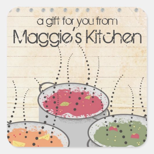 シャビーシック料理蒸しアロマスソースポット スクエアシール (正面)