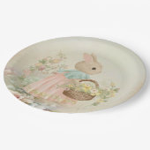 シャビーシック春ウサギ ペーパープレート (アングル)