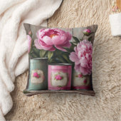 シャビーシック牡丹装飾用クッション クッション (ブランケット)