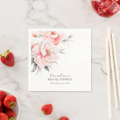 シャビーシック牡丹赤面ピンクブライダルシャワー スタンダードカクテルナプキン (インサイチュ)