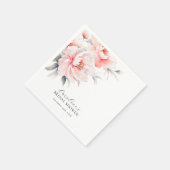 シャビーシック牡丹赤面ピンクブライダルシャワー スタンダードカクテルナプキン (角)