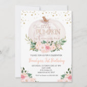 シャビーシック秋パンプキン1stバースデー招待状 招待状 (正面)