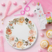 シャビーシック秋フローラ紙プレート ペーパープレート (パーティー)