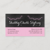 シャビーシック素朴シャルボードピンクベビー乳児よだれかけ 名刺 (裏面)