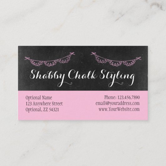 シャビーシック素朴シャルボードピンクベビー乳児よだれかけ 名刺 (裏面)