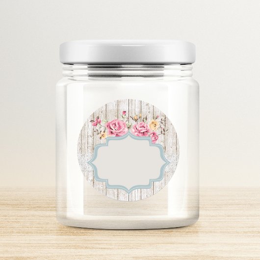 シャビーシック素朴フローラウッドレースオ書ンド ラウンドシール