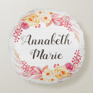 シャビーシック素朴フローラベビー名子供部屋デコール ラウンドクッション