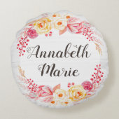 シャビーシック素朴フローラベビー名子供部屋デコール ラウンドクッション (裏面)