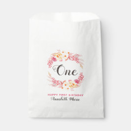 シャビーシック素朴フローラワンファースト誕生日パーティー フェイバーバッグ