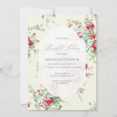 シャビーシック花模様ブライダルシャワー 招待状 (正面)