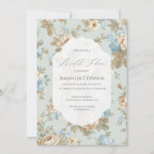 シャビーシック花模様ブライダルシャワー 招待状 (正面)