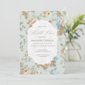 シャビーシック花模様ブライダルシャワー 招待状 (スタンド正面)
