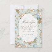 シャビーシック花模様結婚ズ サンキューカード (正面)