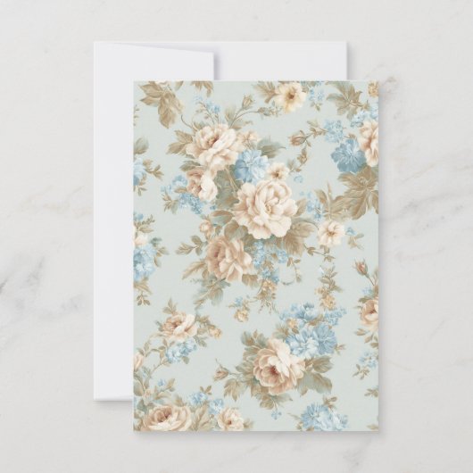 シャビーシック花模様結婚ズ サンキューカード (裏面)