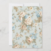 シャビーシック花模様誕生日 招待状 (裏面)