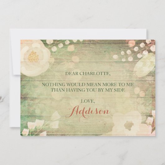 シャビーシック花模様 |お前が俺の花嫁のメイドになるか 招待状 (裏面)