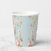 シャビーシック花模様 紙コップ (左)