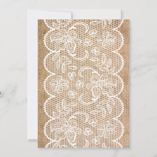 シャビーシック誕生日招待状バーラップ&レース 招待状 (裏面)