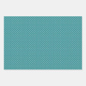 シャビーシック赤面レッドピンクティール(緑がかった色)ブルーホワイトプレイド ラッピングペーパーシート (正面3)