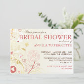 シャビーシック金ゴールド&ピンクブライダルシャワー招待 招待状 (スタンド正面)