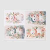 シャビーシック雪だるまコラージュ1デクページ紙 薄葉紙 (正面)