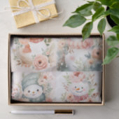 シャビーシック雪だるまコラージュ1デクページ紙 薄葉紙 (ギフト)