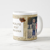 シャビーシック3つ写真専門マグスペシャリティ ジャンボコーヒーマグカップ (正面右)