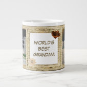 シャビーシック3つ写真専門マグスペシャリティ ジャンボコーヒーマグカップ (正面)