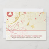 シャビーシック ゴールド＆ピンクのウェディングシャワー招待状 招待状 (裏面)