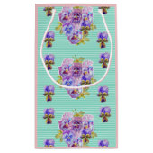 シャビーシック ターコイズアクア フラワー ギフトバッグ (裏面)