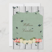 シャビーシック バタフライ ウッド 結婚式招待状 招待状 (裏面)