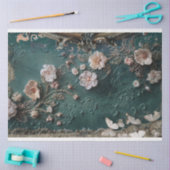 シャビーシック、バタフライ&フローラミックスメディアデザイン 薄葉紙 (クラフト)